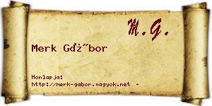 Merk Gábor névjegykártya